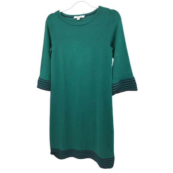 Boden Dresses & Skirts - Boden Women's Green Blue Striped 3/4 Bell Sleeve Sweater Dress 6